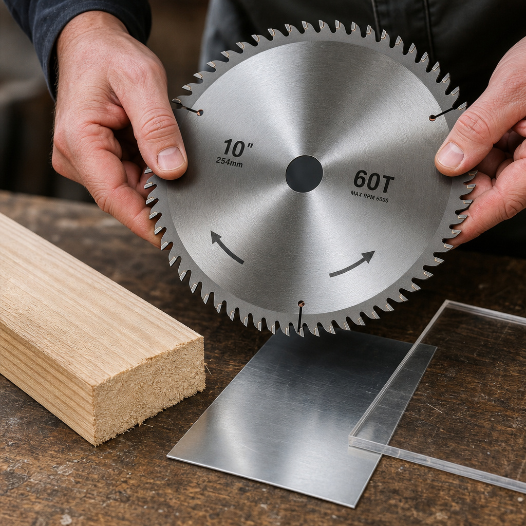 Matching saw blade TPI to wood, metal, and plastic materials.