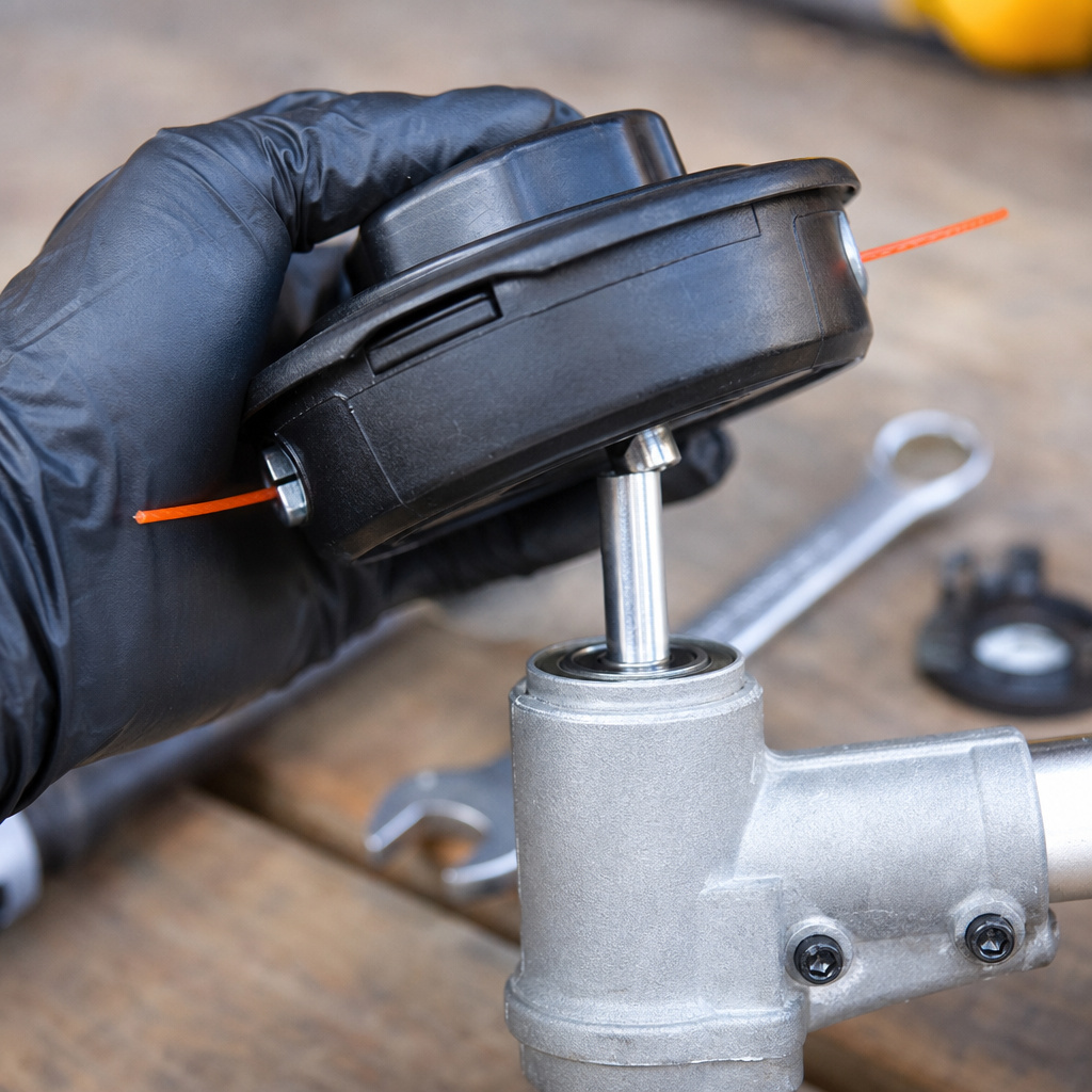 Troubleshooting a wobbling wire trimmer head after installation