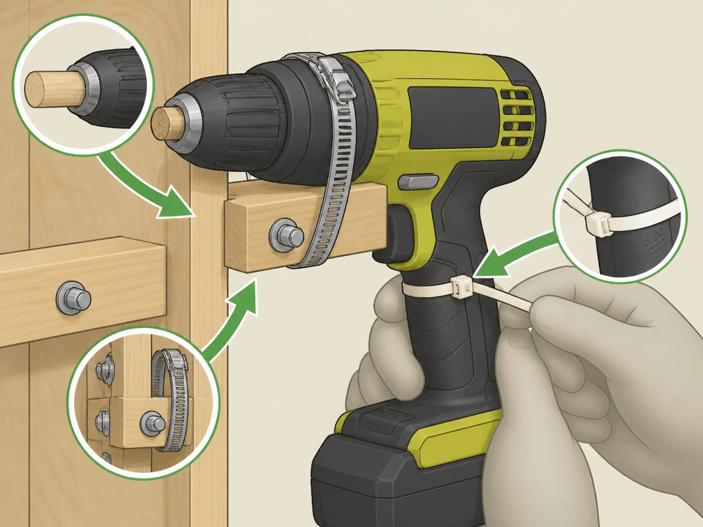 DIY lathe drive assembly using a drill chuck and trigger lock
