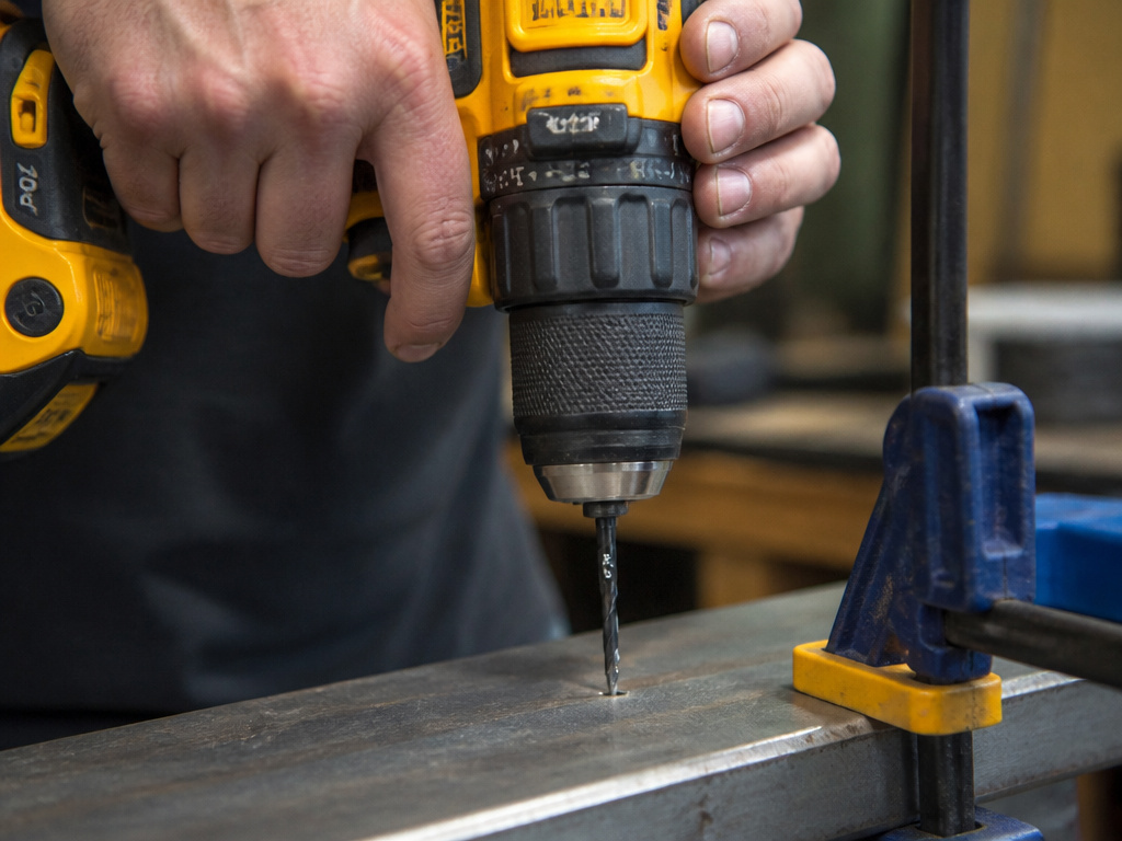 Correct drilling technique for a #8 screw using a #29 drill bit on metal.