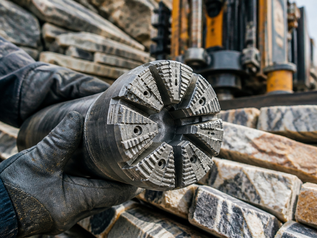 Selecting an industrial diamond coring bit for specific rock conditions and drill rig types.