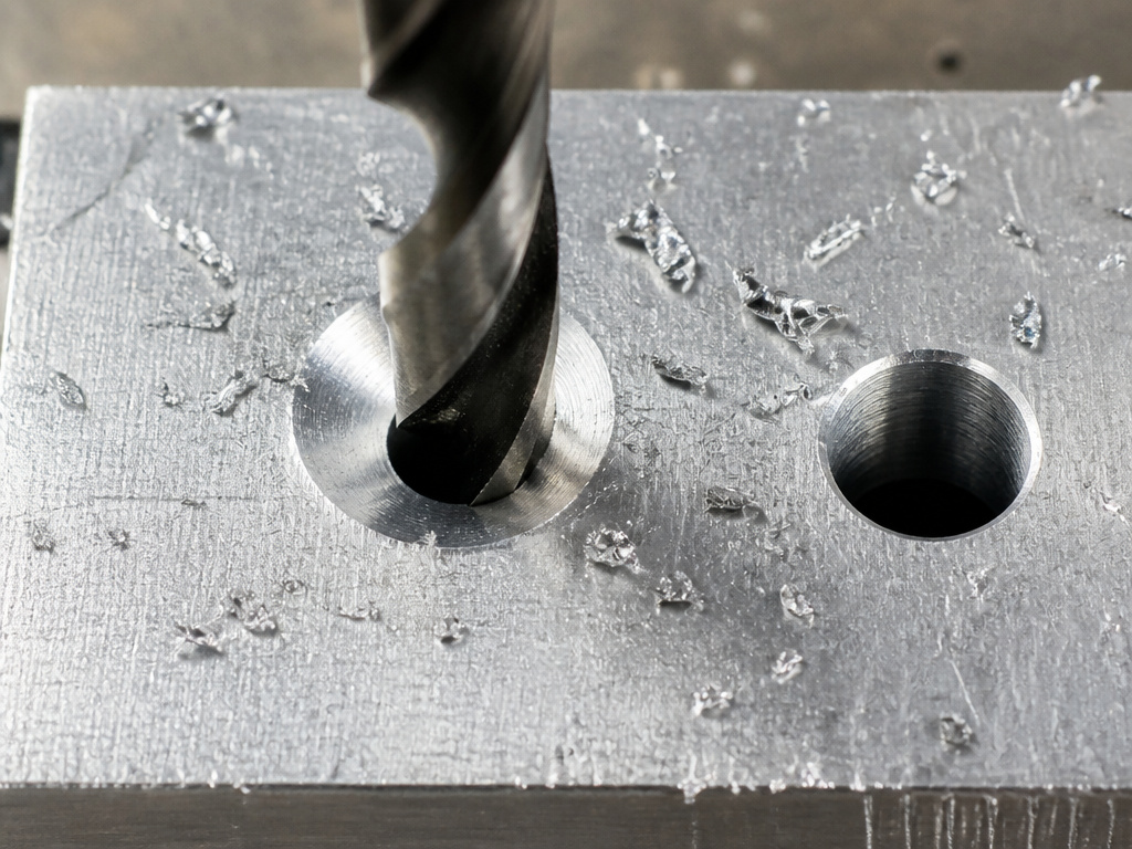 135 vs 118 drill bit comparison showing bell-mouthed hole from walking