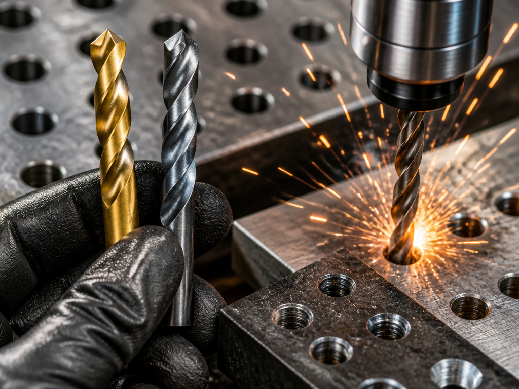 Titanium vs carbide drill bits compared for drilling steel and hardened materials