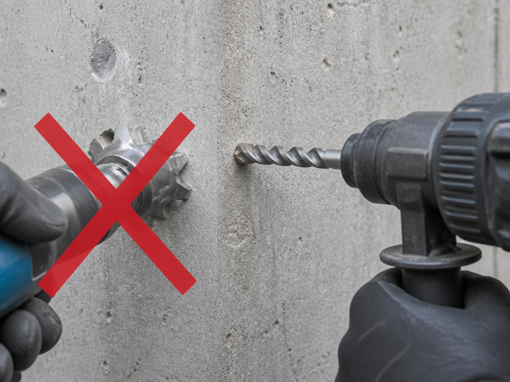 Star drill limitations and correct rotary hammer alternative for concrete.